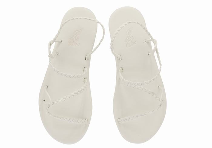 Women Ancient Greek Sandals Maya Braided Sandals White | VIR970PQ