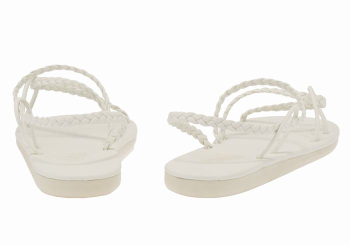 Women Ancient Greek Sandals Maya Braided Sandals White | VIR970PQ