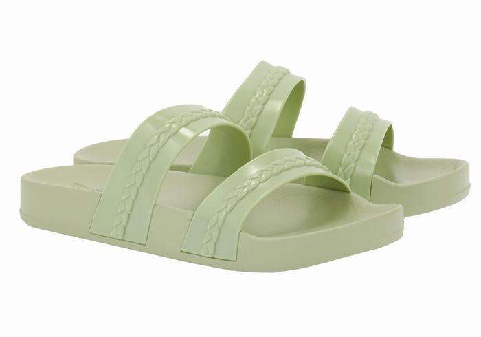 Women Ancient Greek Sandals Meli Slide Sandals Green | MEH3743FZ