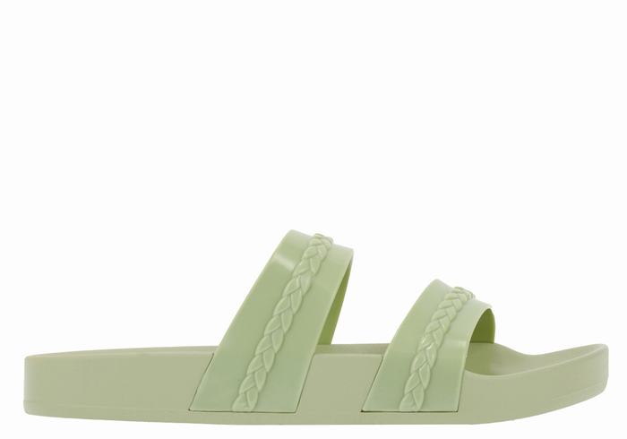 Women Ancient Greek Sandals Meli Slide Sandals Green | MEH3743FZ