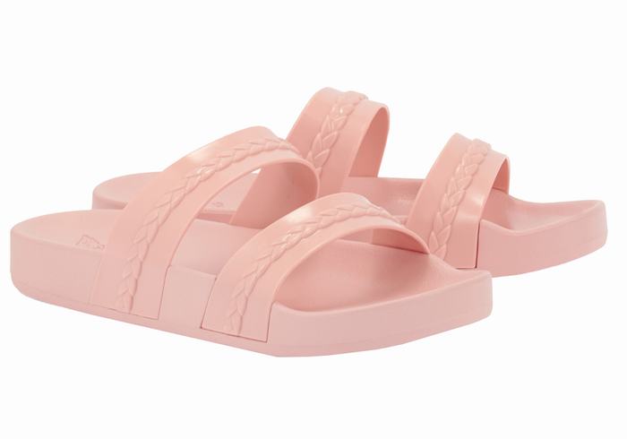 Women Ancient Greek Sandals Meli Slide Sandals Pink | ZUP392PD