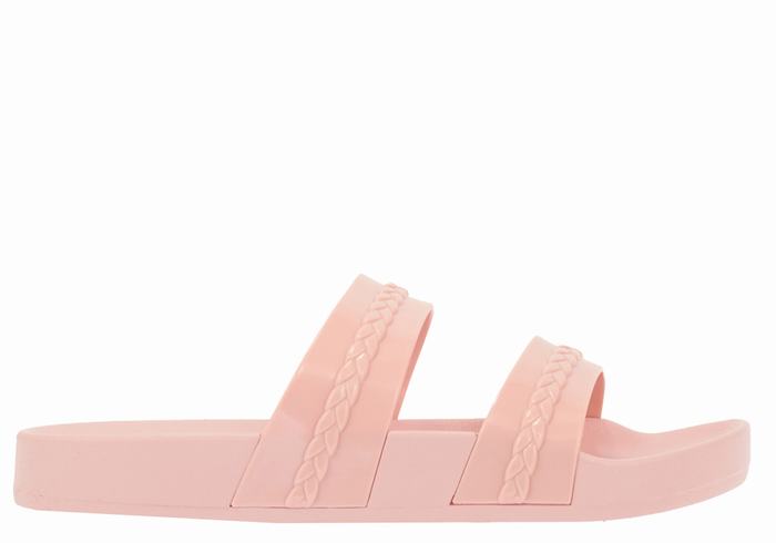 Women Ancient Greek Sandals Meli Slide Sandals Pink | ZUP392PD