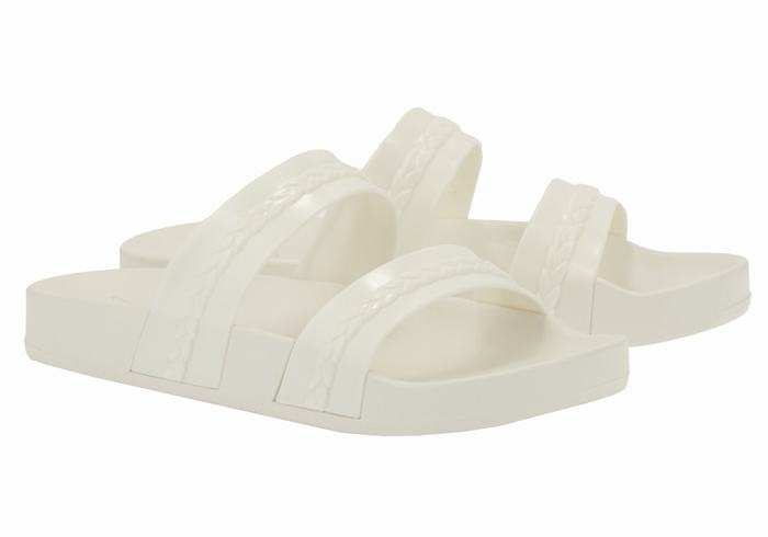 Women Ancient Greek Sandals Meli Slide Sandals White | RQI783VN