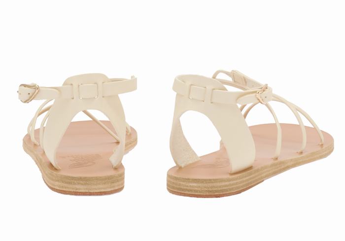 Women Ancient Greek Sandals Meloivia Ankle Strap Sandals White | MPJ7695TC