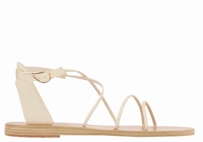 Women Ancient Greek Sandals Meloivia Ankle Strap Sandals White | MPJ7695TC