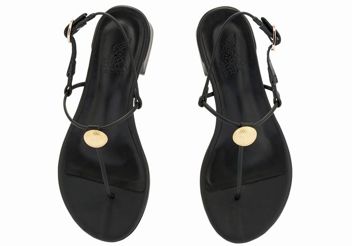 Women Ancient Greek Sandals Mistida Heeled Sandals Black | PFM467IP