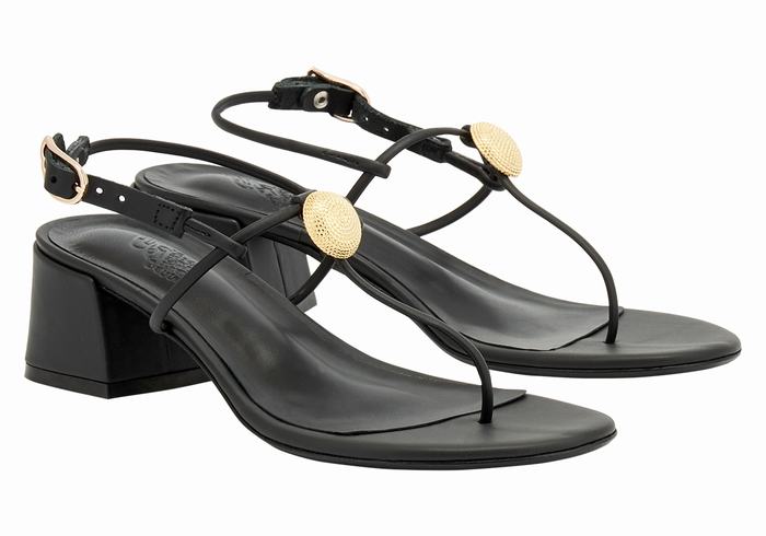 Women Ancient Greek Sandals Mistida Heeled Sandals Black | PFM467IP