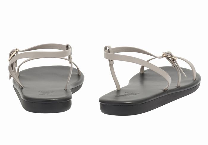 Women Ancient Greek Sandals Niove Back-Strap Sandals Grey Brown | KQZ3747QG