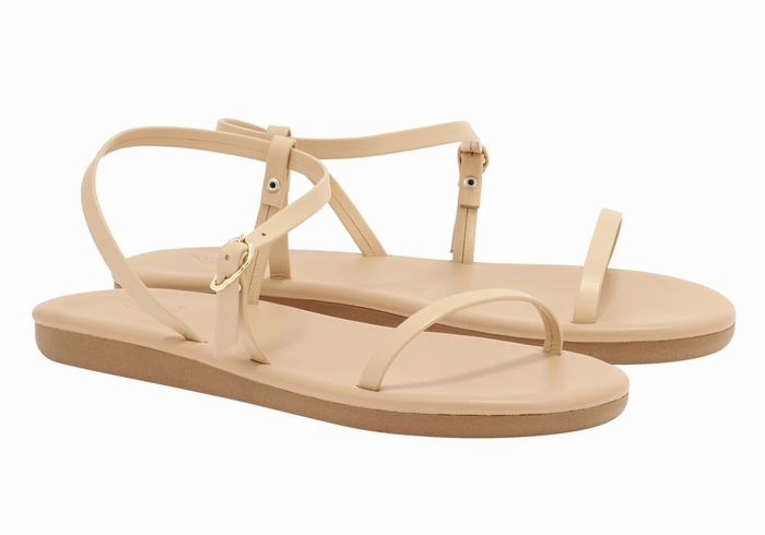 Women Ancient Greek Sandals Niove Back-Strap Sandals Beige | SVD7494ZB