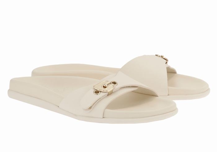 Women Ancient Greek Sandals Odi Slide Sandals White | BRC2671HU