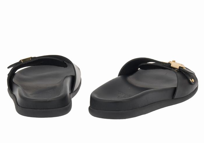 Women Ancient Greek Sandals Odi Slide Sandals Black | ESB1099EW