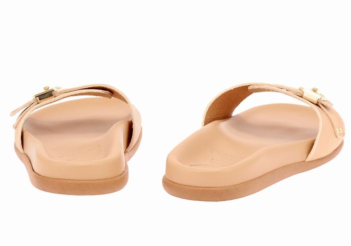 Women Ancient Greek Sandals Odi Slide Sandals Beige | SGS4888GX