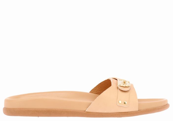 Women Ancient Greek Sandals Odi Slide Sandals Beige | SGS4888GX