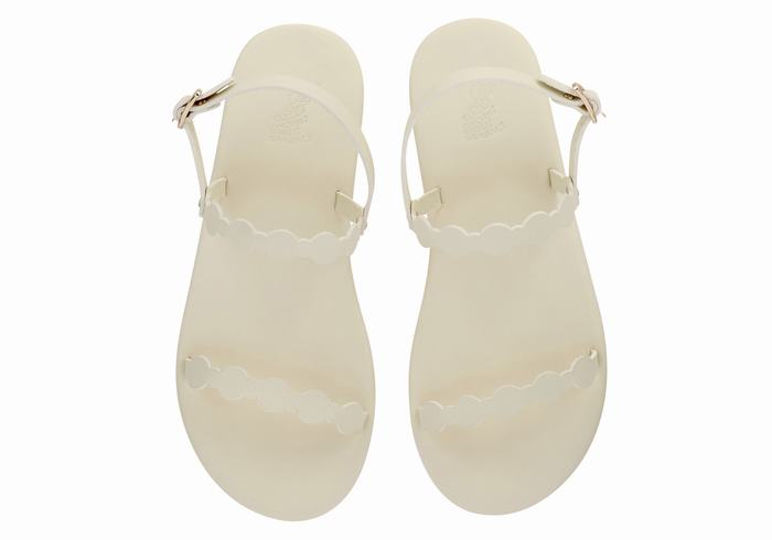 Women Ancient Greek Sandals Orion Back-Strap Sandals White | SXE5316VA