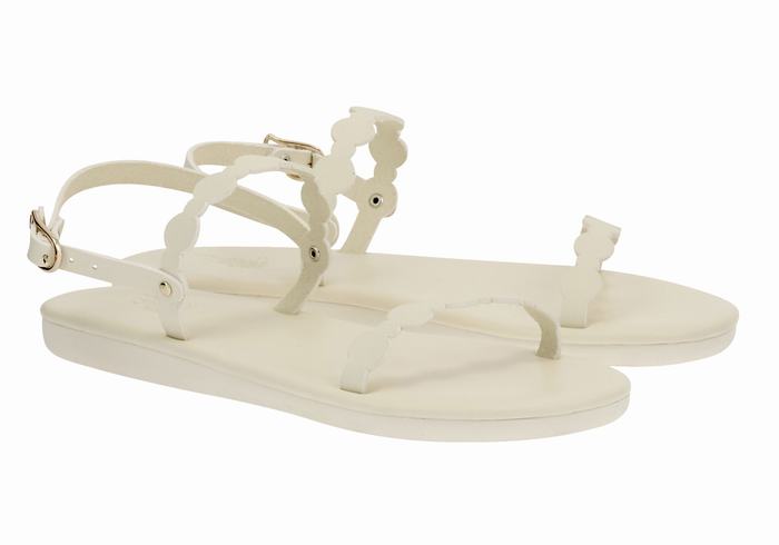 Women Ancient Greek Sandals Orion Back-Strap Sandals White | SXE5316VA