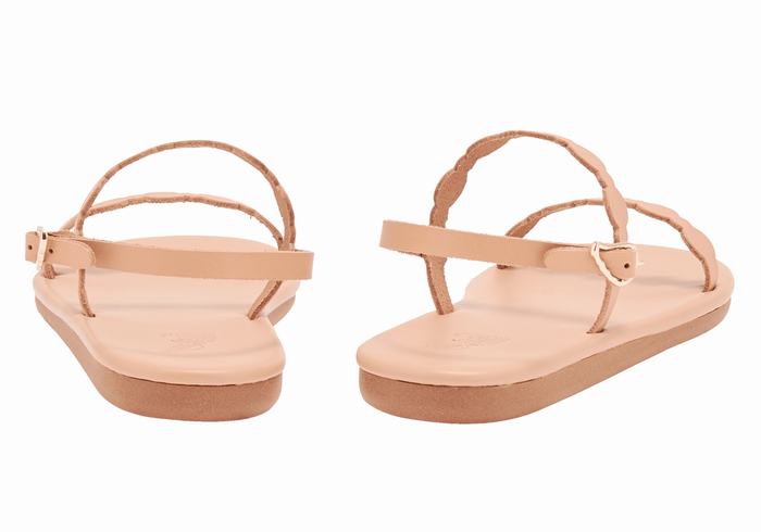 Women Ancient Greek Sandals Orion Back-Strap Sandals Beige | YCA8130VG