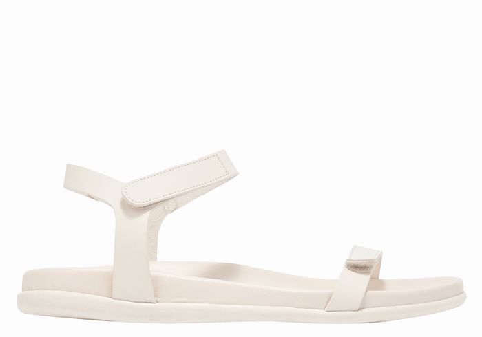 Women Ancient Greek Sandals Poros Back-Strap Sandals White | COB8472EK