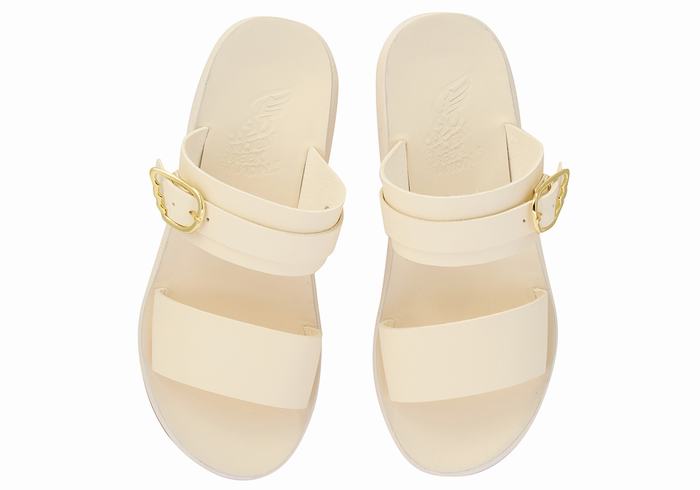 Women Ancient Greek Sandals Preveza Comfort Slide Sandals White | VBD9359ED