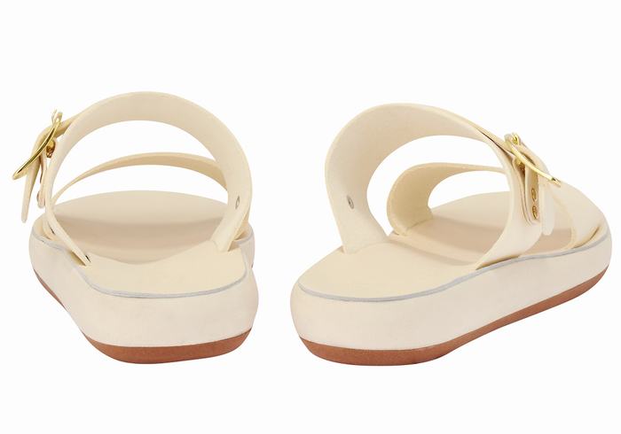 Women Ancient Greek Sandals Preveza Comfort Slide Sandals White | VBD9359ED