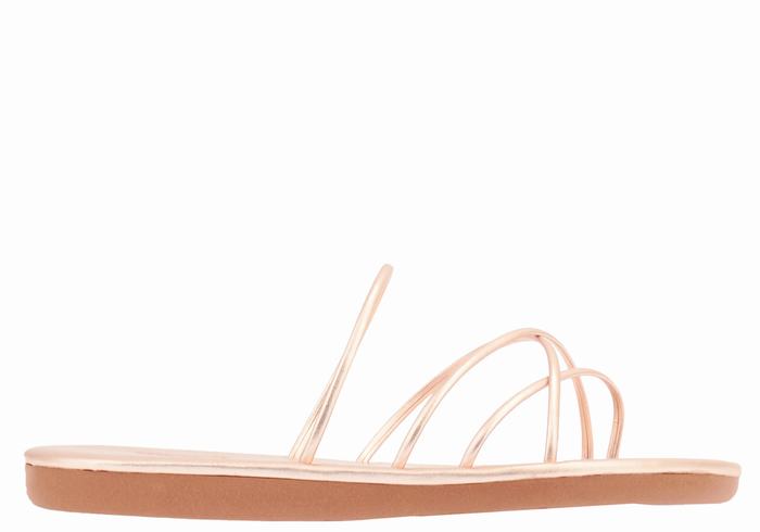 Women Ancient Greek Sandals Pu Slide Sandals Rose Gold | DMM6153NX