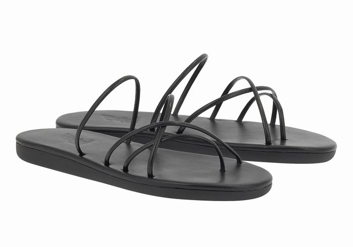 Women Ancient Greek Sandals Pu Slide Sandals Black | TAO8482PO