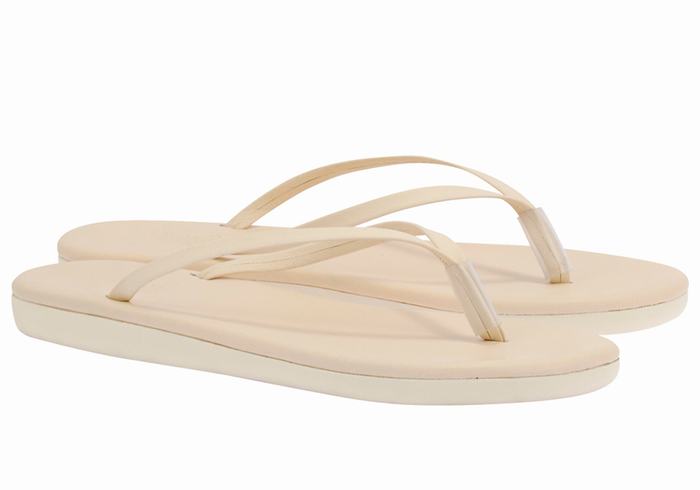 Women Ancient Greek Sandals Saionara Flip Flops White | WAR7349WK