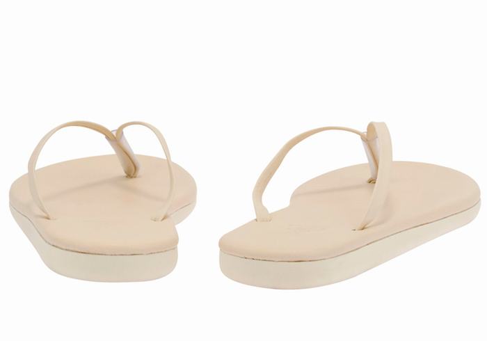 Women Ancient Greek Sandals Saionara Flip Flops White | WAR7349WK