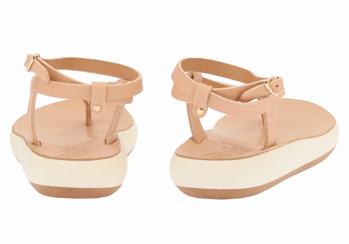 Women Ancient Greek Sandals Salomi Comfort Ankle Strap Sandals Beige | WTB2414AE