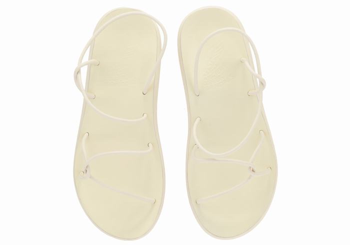 Women Ancient Greek Sandals Taxidi Comfort Back-Strap Sandals White | KDW330XB