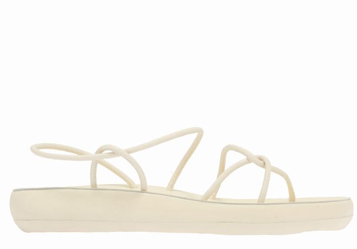 Women Ancient Greek Sandals Taxidi Comfort Back-Strap Sandals White | KDW330XB