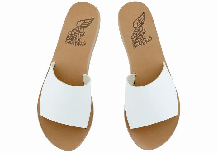 Women Ancient Greek Sandals Taygete Slide Sandals White | ICA7938XA