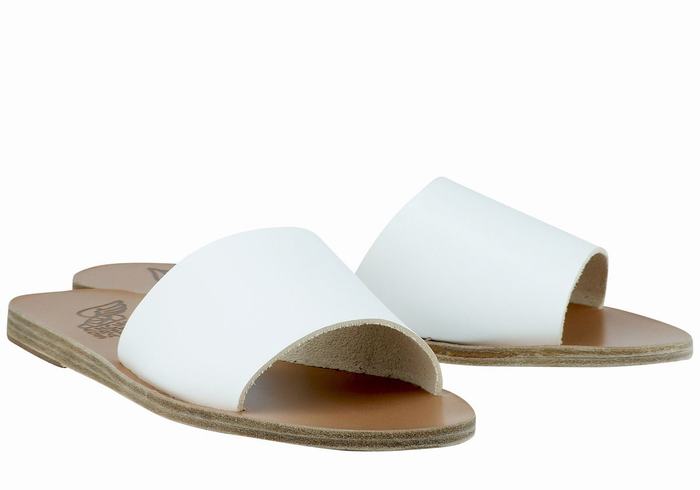 Women Ancient Greek Sandals Taygete Slide Sandals White | ICA7938XA