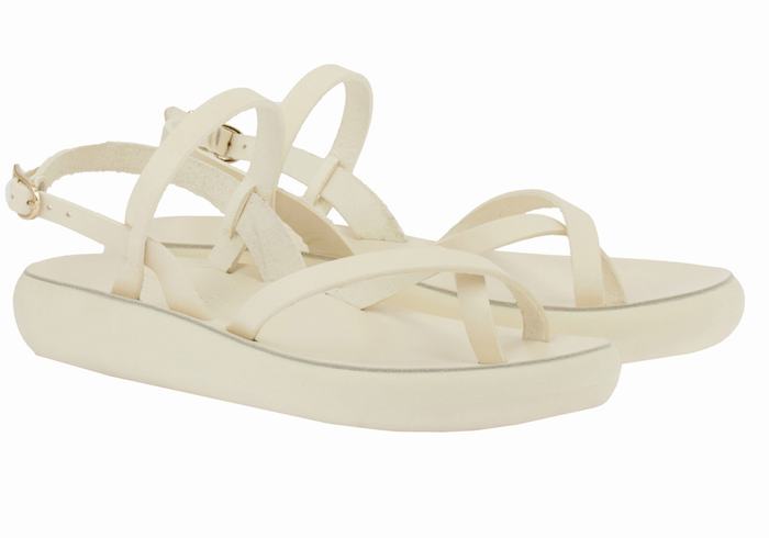 Women Ancient Greek Sandals Tereza Comfort Back-Strap Sandals White | LLZ4840CR