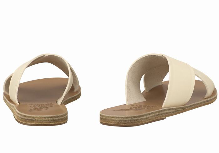 Women Ancient Greek Sandals Thais Slide Sandals White | LTH9058QQ