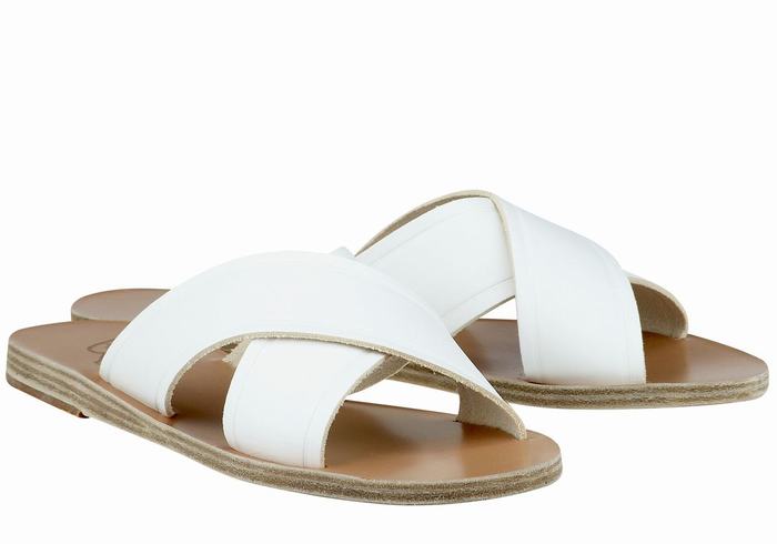 Women Ancient Greek Sandals Thais Slide Sandals White | CVJ8673EZ