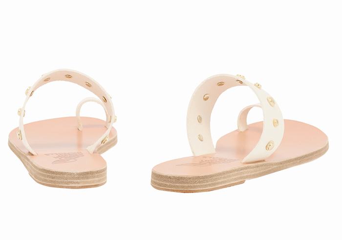 Women Ancient Greek Sandals Thalia Bee Toe-Post Sandals White | CWY198XP