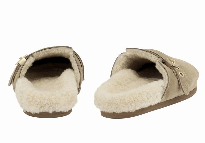 Women Ancient Greek Sandals Vasilitsa Slippers Grey Brown | NUN7435JK