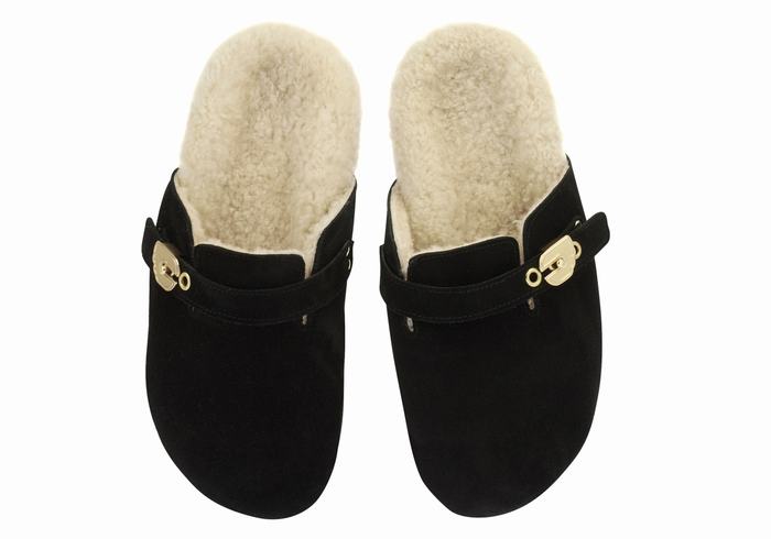 Women Ancient Greek Sandals Vasilitsa Slippers Black | CCG8435KM