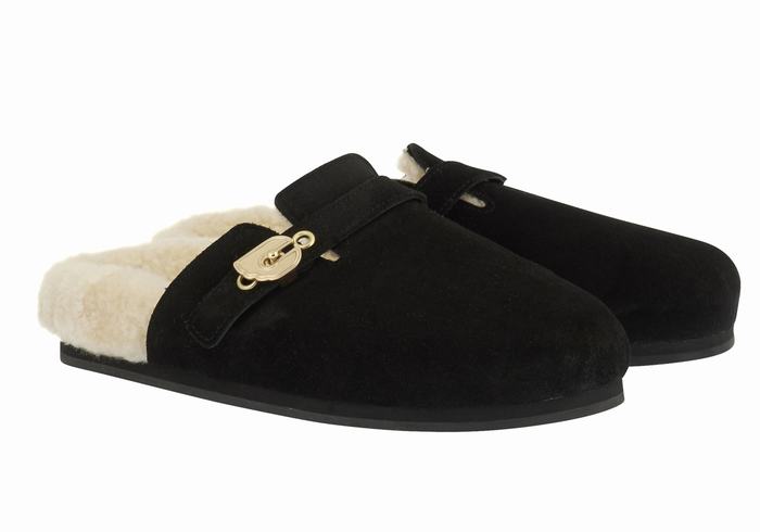 Women Ancient Greek Sandals Vasilitsa Slippers Black | CCG8435KM