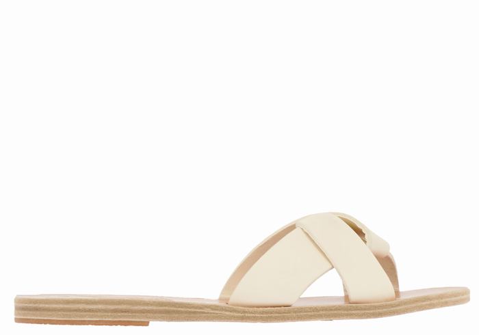 Women Ancient Greek Sandals Whitney Slide Sandals White | GPU845RR